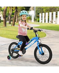 Akiudex Kids Bike with Led Lights, Dual Brakes, and Training Wheels