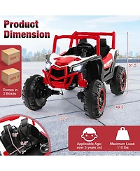 Akiudex 24V 2-Seater Ride-On Utv with Remote Control and Music