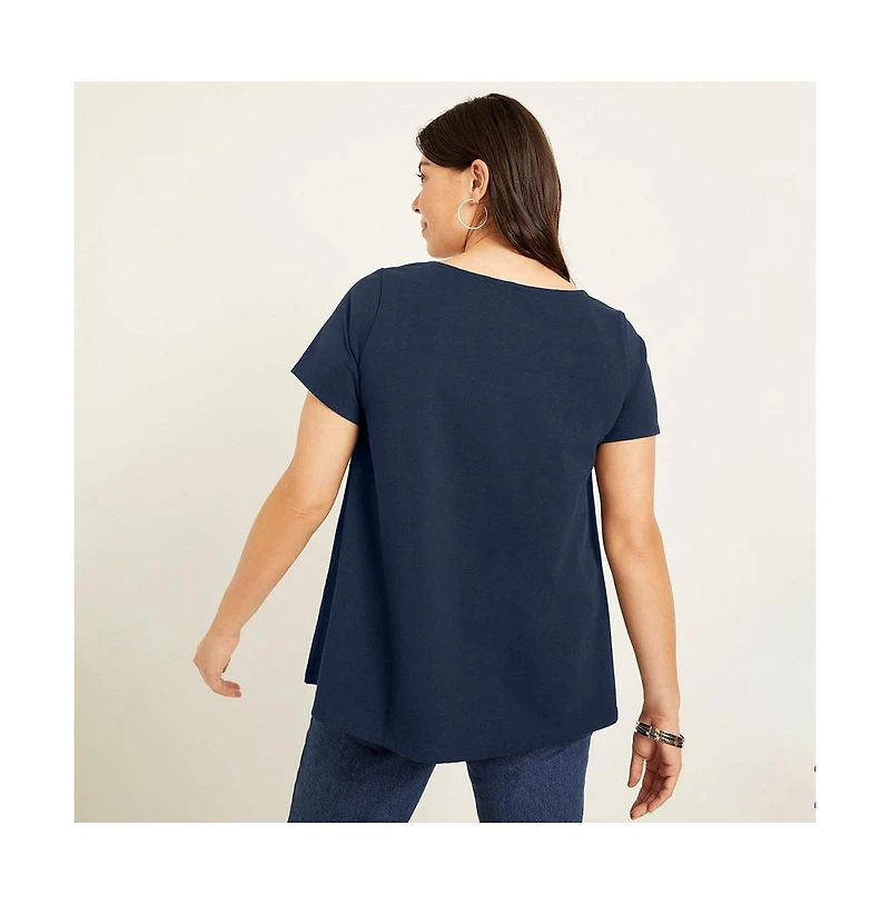 June + Vie Women's Plus Short-Sleeve Swing One Only Tunic