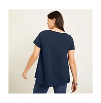 June + Vie Women's Plus Short-Sleeve Swing One Only Tunic