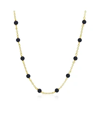 The Lovery Onyx Bead Station Necklace 14K Gold
