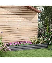 Outsunny 8x2x1ft Galvanized Raised Garden Bed Large Elevated Planter Box