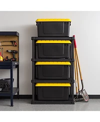 Iris Usa 4Pack 82qt/20gal WeatherPro Storage Utility Tote Container Box, Yellow