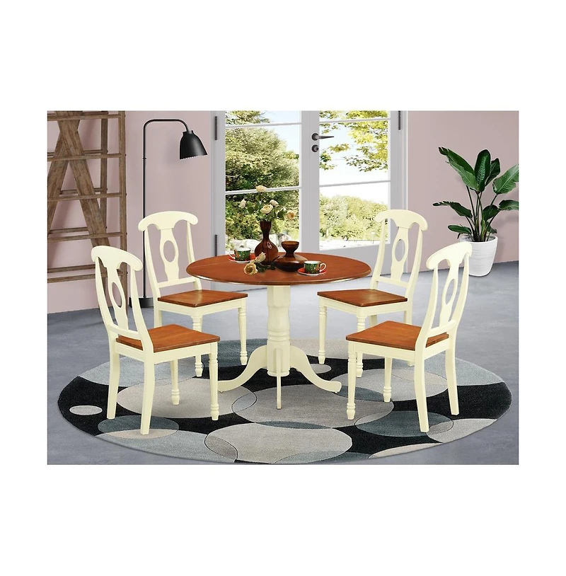 East West Furniture 5 Pc Dining set-Dining Table and 4 Dining Chairs
