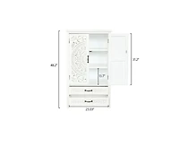 Casainc 27" Accent Tall White Storage Cabinet with Two Doors and Two Drawers