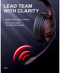 Acer 2.4GHz Flex Wireless Gaming Headset | Red + Orange | 100H Battery, 50mm Drivers, Noise-Canceling Mic | Bluetooth 5.3, 3.5mm | PS4, Pc, Music, Mee