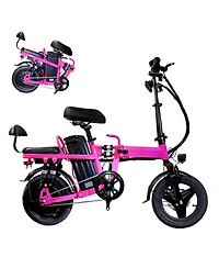 Ltmate Global Inc. Foldable Electric Bicycle, 500W Peak Motor 45 Miles 80KM Max Range, Upgraded E-bike with Front Basket, Phone Holder and Digital Dis