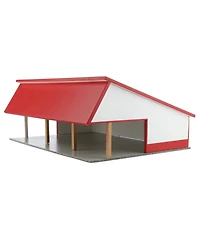 Outback Toys 1/64 White & Red 64ft x 48ft Wooden Cattle Shed with Removeable Roof Sta-227