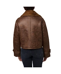 Bernardo Women's Faux Shearling Cropped Jacket