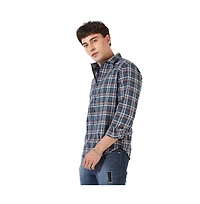 Campus Sutra Men's Blue Checkered Regular Fit Casual Shirt