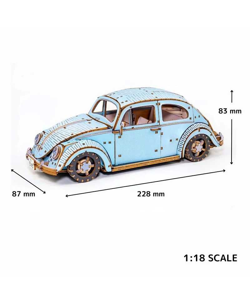 Flash Popup 3D Diy Puzzle: 1949 Vw Beetle Type 1 Wa-Gu-Mi Color Version