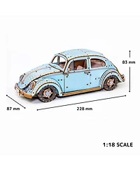 Flash Popup 3D Diy Puzzle: 1949 Vw Beetle Type 1 Wa-Gu-Mi Color Version