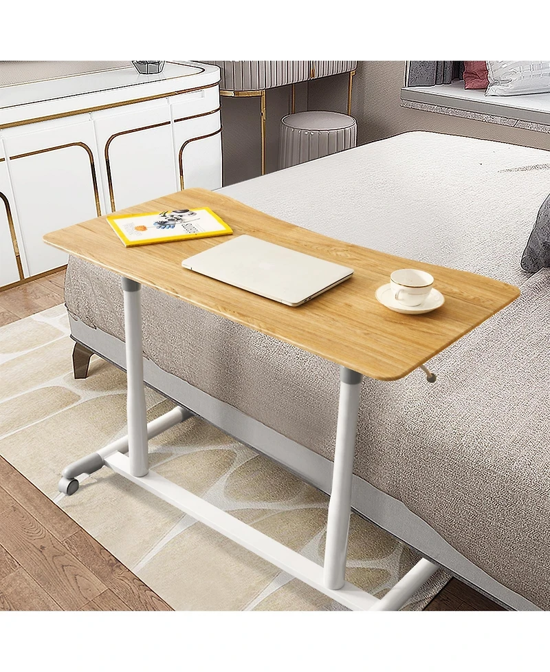Mecale Height Adjustable Computer Desk Sit to Stand Rolling Notebook Table