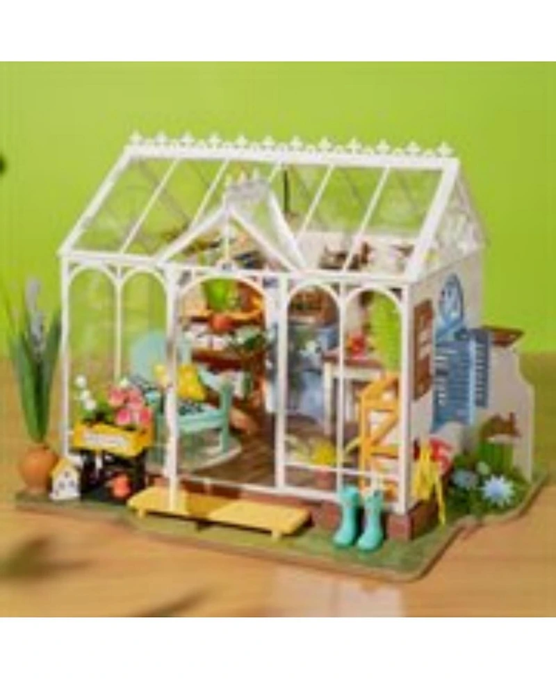 Robotime Dreamy Garden House Diy Miniature House Kit Christmas Birthday Gifts for Boys & Girls, Multicolored, 9.6"7.5"7.5"