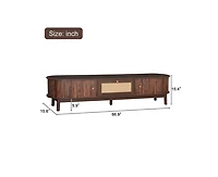 Casainc Modern Storage Cabinet Farmhouse Tv Stand with Rattan Drawer