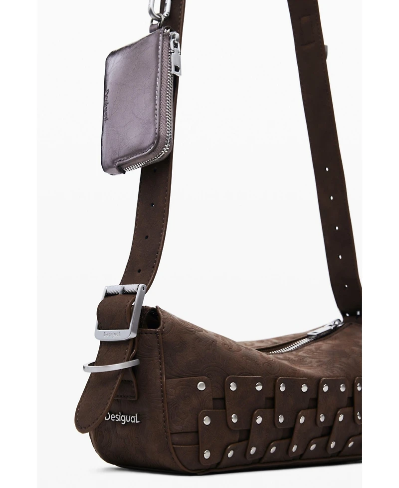 Desigual Women's Small studded patch baguette bag