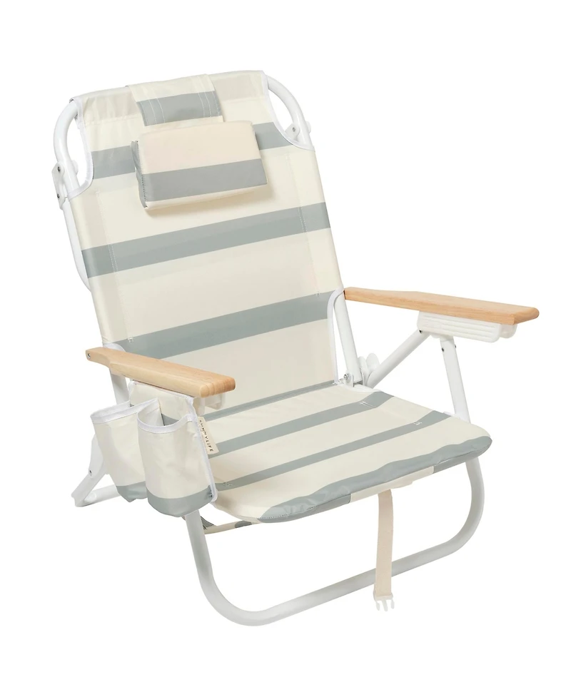 Sunnylife Deluxe Beach Chair: La Palma Sage Stripe