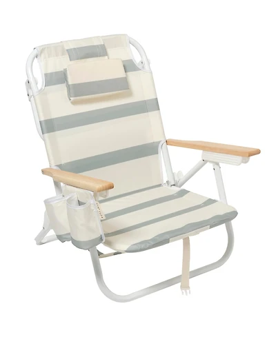 Sunnylife Deluxe Beach Chair: La Palma Sage Stripe