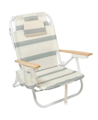 Sunnylife Deluxe Beach Chair: La Palma Sage Stripe