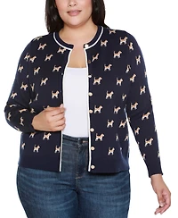 Belldini Plus Fetching Fun Cardigan Sweater