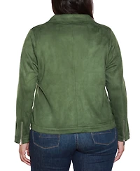 Belldini Plus Faux-Suede Moto Jacket