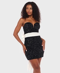 Alex & Sophia Juniors' Strapless Sweetheart Dress