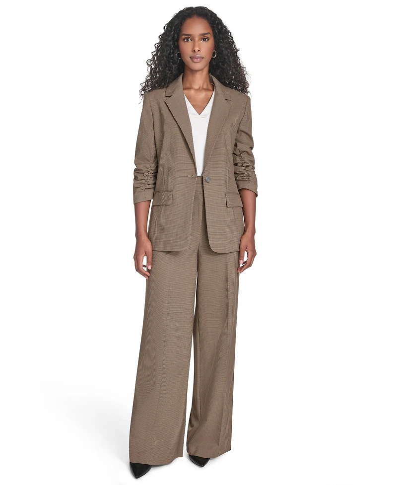 Calvin Klein Women's Novelty Check 3/4-Sleeve Jacket