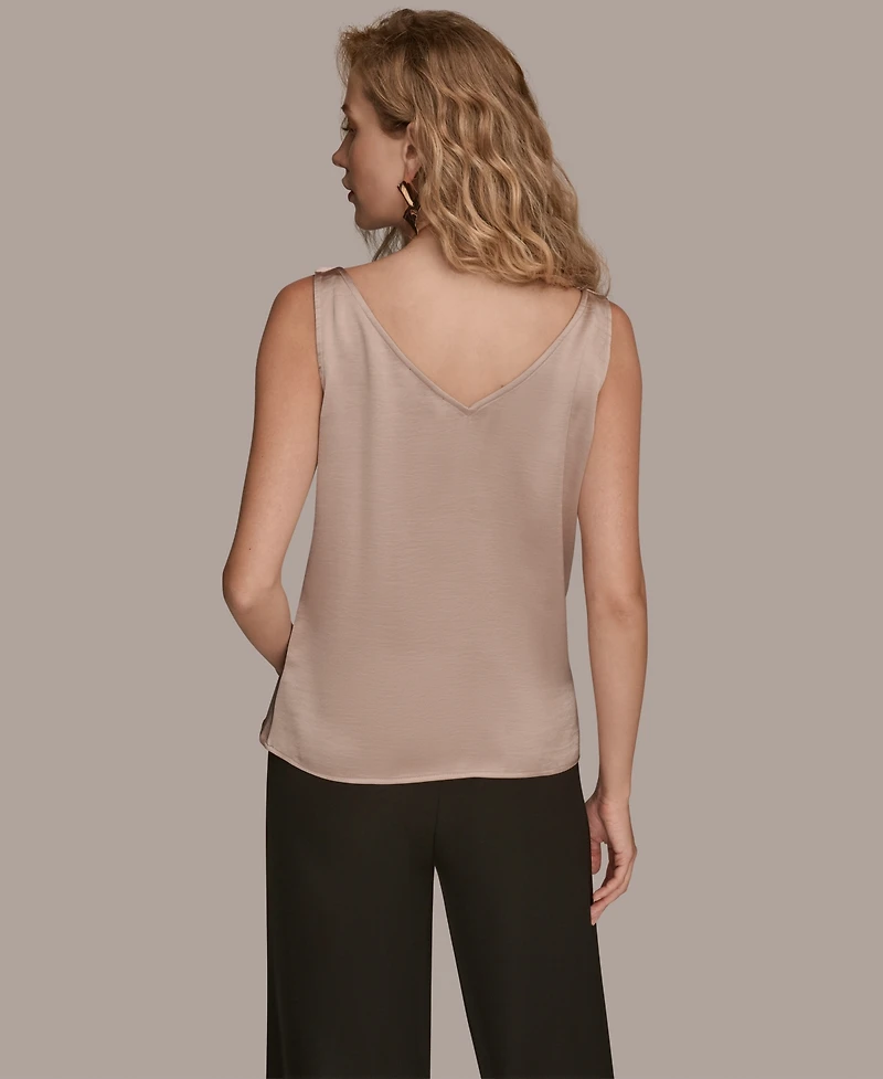 Donna Karan New York Women's Charmeuse Cowl Neck Tank Top