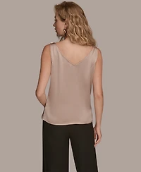 Donna Karan New York Women's Charmeuse Cowl Neck Tank Top