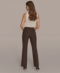 Donna Karan New York Women's Mid Rise Straight Fit Pinstripe Pants