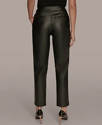 Donna Karan New York Women's Faux Leather Slim Leg Pants, Regular & Petite