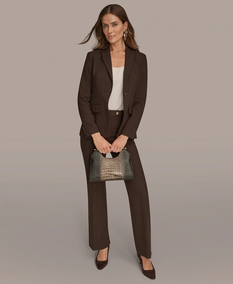 Donna Karan New York Women's Pinstripe One Button Blazer