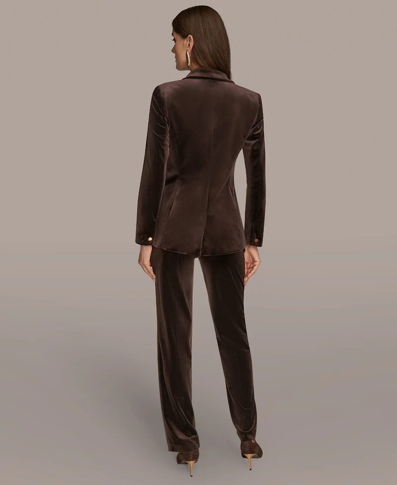 Donna Karan New York Women's Velvet One Button Jacket