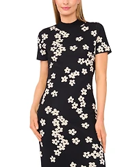 CeCe Women's Flower Jacquard Maxi Knit Dress