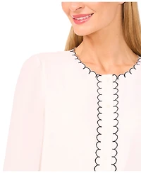 CeCe Women's Long Sleeve Button Down Top