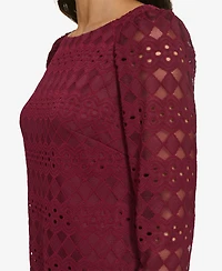 Jessica Howard Petite Lace 3/4-Sleeve Shift Dress