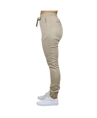 Galaxy By Harvic Women's Loose Fit Basic Stretch Twill Joggers