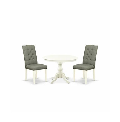 East West Furniture 3 Piece Dining Room Set