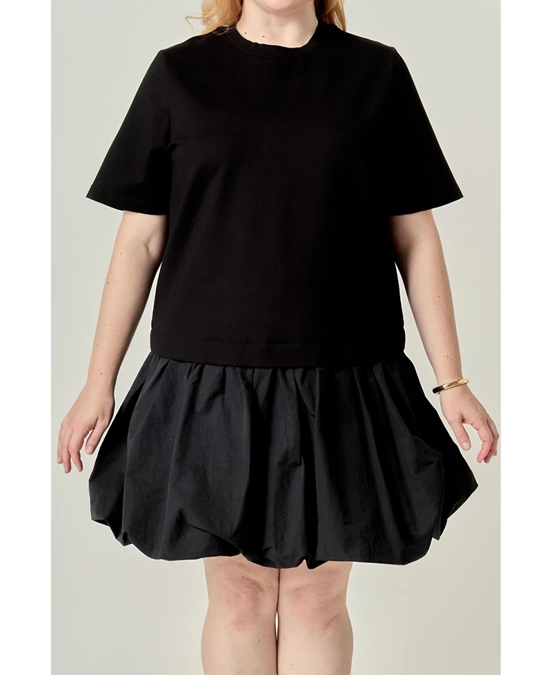 English Factory Women's Bubble Mixed Media Mini Dress