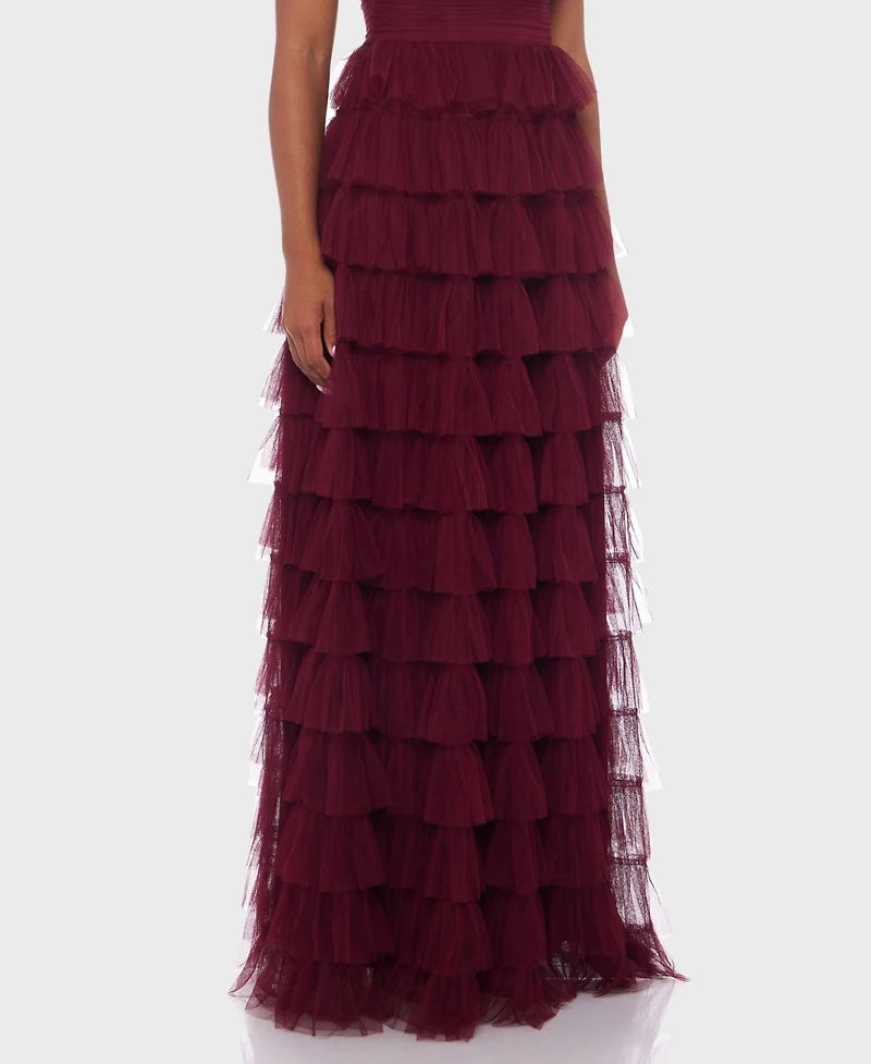 B Darlin Junior's Spaghetti Strap Square Neck Ruffle Dress