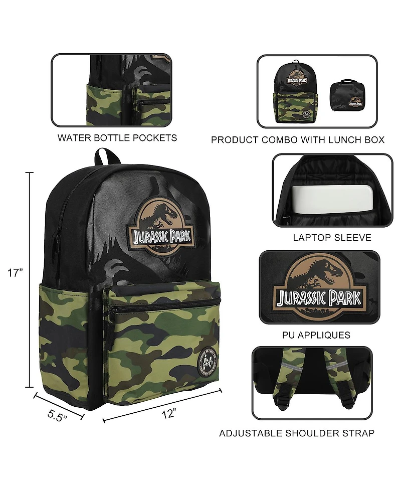 Jurassic Park Ingen Camo Adult 17" Backpack and Lunch Tote Set