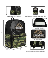 Jurassic Park Ingen Camo Adult 17" Backpack and Lunch Tote Set