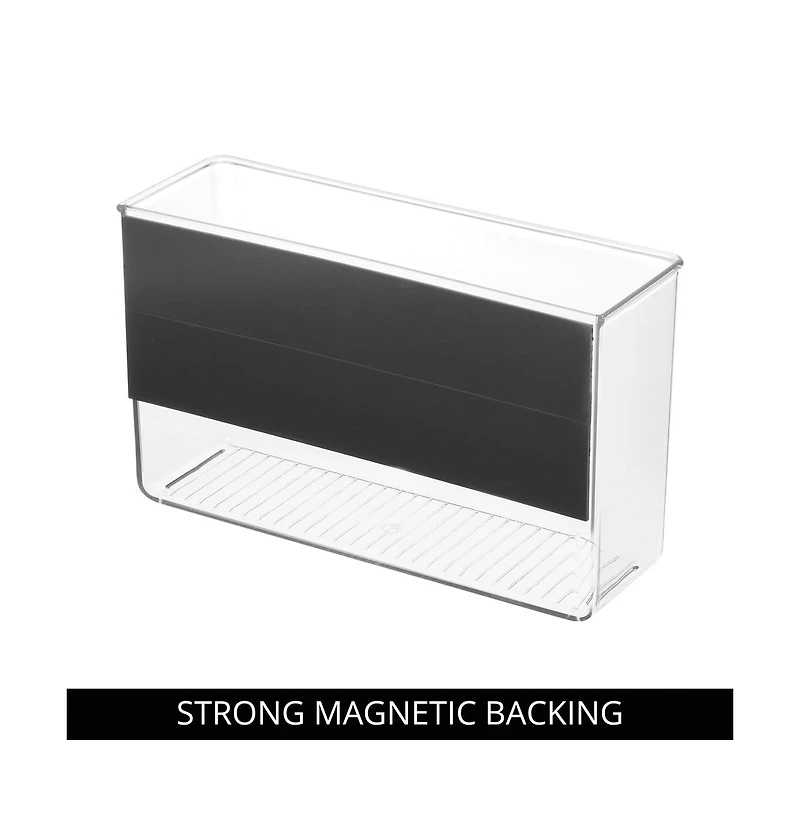 iDesign Recycled Plastic Large Laundry Room Magnetic Storage Bin, Clear