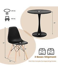 Gymax 5PCS Dining Set Modern Round Dining Table 4 Chairs for Small Space Kitchen
