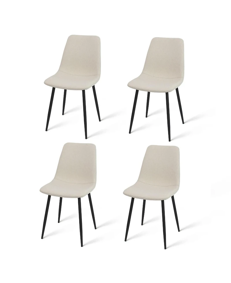 Maison Boucle Modern 4-Piece Dining Set with 47" x 27" Rectangular Table, 19" Seat Height, 4 Upholstered Chairs, Compact, Stylish, Easy Assembly-Maiso