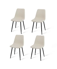 Maison Boucle Modern 4-Piece Dining Set with 47" x 27" Rectangular Table, 19" Seat Height, 4 Upholstered Chairs, Compact, Stylish, Easy Assembly-Maiso