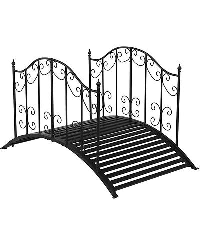 Slickblue Sturdy Outdoor Rust-Proof Metal Arch Garden Bridge for Durable Landscaping
