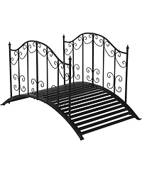 Slickblue Sturdy Outdoor Rust-Proof Metal Arch Garden Bridge for Durable Landscaping
