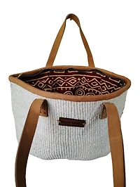 Sawa Sawa Calm Waters Handmade Sisal Straw Work/Office Tote Bag