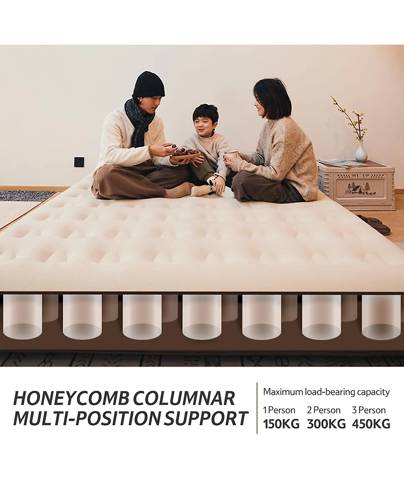 Naturehike 1/2/3 Person Self-Inflating Camping Air Mattresses,3 sizes Thick-Portable Lightweight Unmute-Sleeping Mat with Built-in Inflation Pump